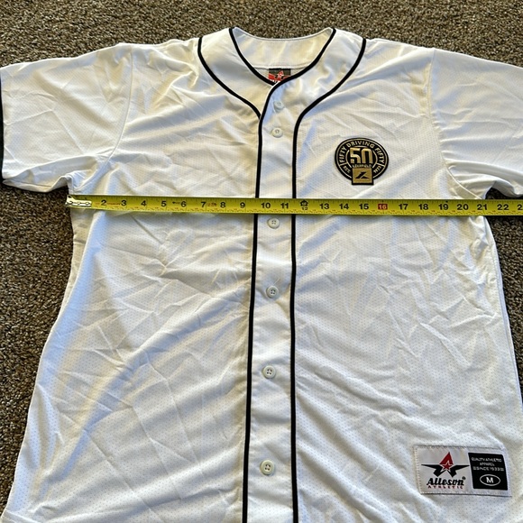 Alleson Athletic LEARFIELD White Baseball Jersey Men's Medium Shirt 50 yr Specia - Picture 6 of 9